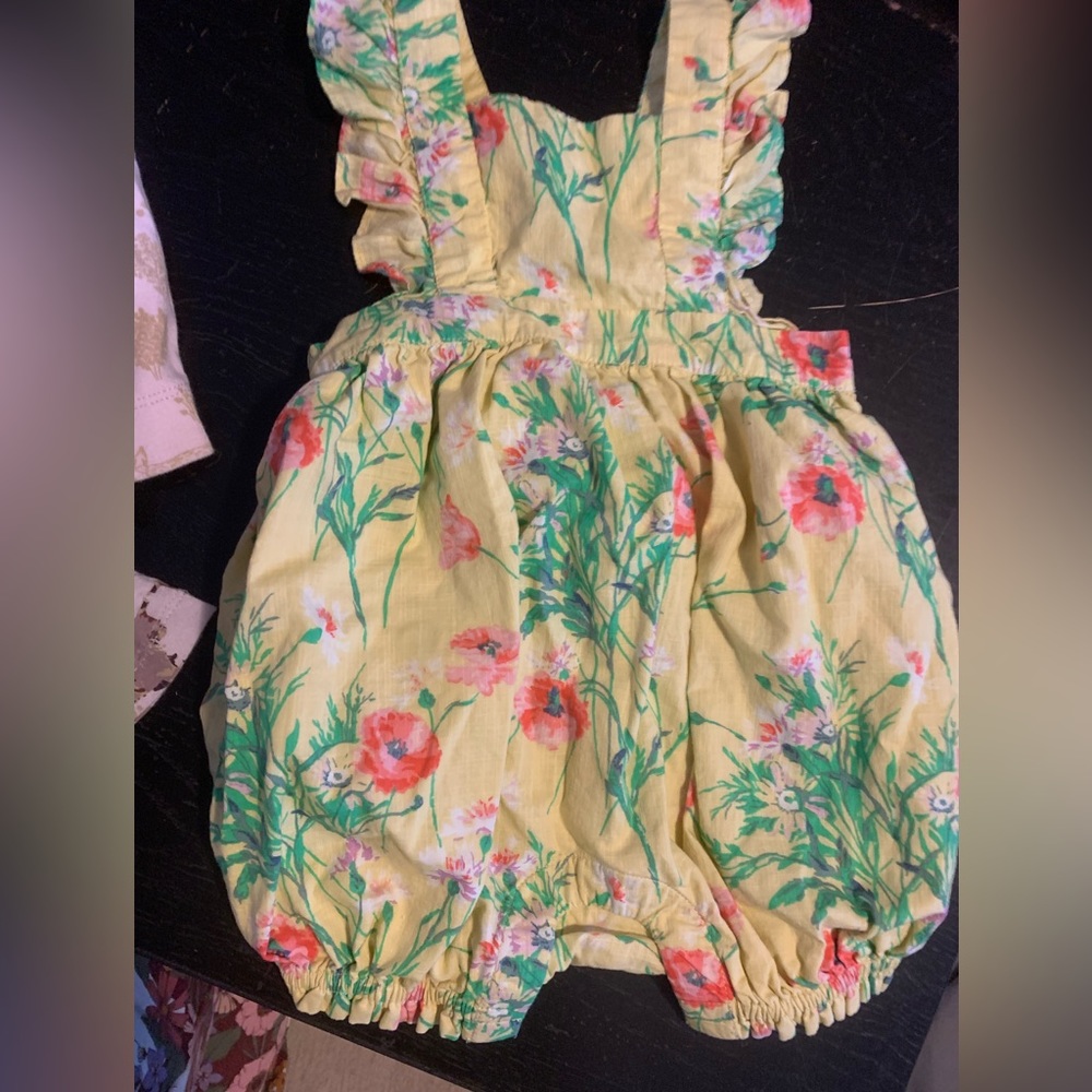 Baby Gap Yellow Floral Baby Romper